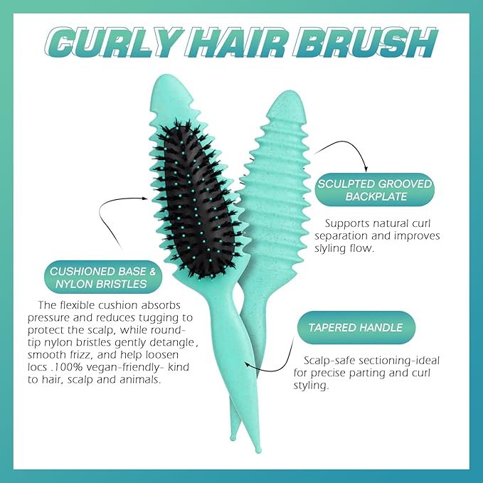 Candy Brush Curl Defining Hair Brush for Effortlessly Detangling Shaping and Styling Curls, Curl Brushes with EdgeLift for All Wet or Dry Hair Types for Women and Girl, Reduce Pulling and Frizzing