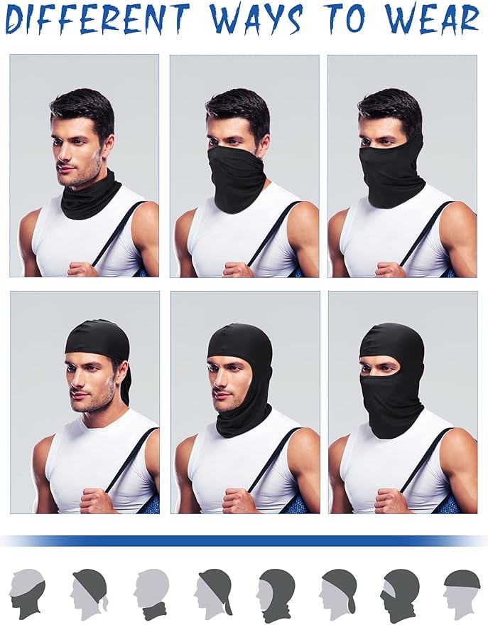 SATINIOR 9 Pack Ski Mask for Men Balaclava Full Face Shiesty Mask Breathable Summer Windproof Hood for Motorcycle Snowboard