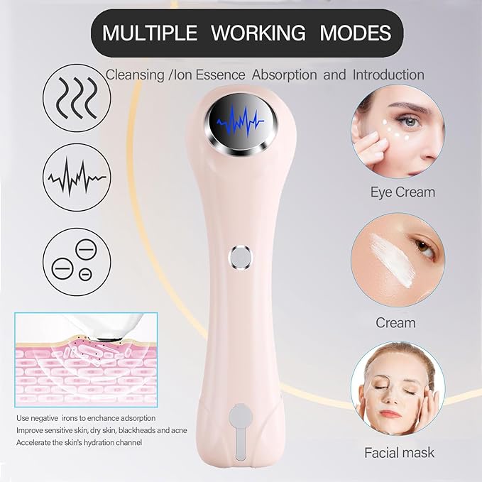 Facial Cleansing Brush, 2 in 1 Ｗaterproof IPx7 Facial Spin Scrubber Set with 4 Brush Heads, Rechargeable Exfoliating Face Brush Deep Cleansing, Gently Exfoliate and Remove Blackhead Pink
