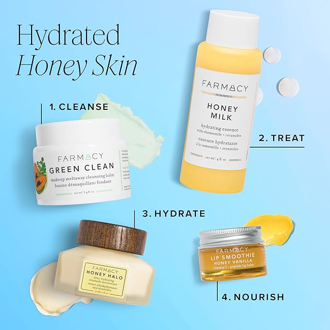 Farmacy Ceramide Face Moisturizer - Honey Halo Ultra Hydrating Facial Moisturizer with Buckwheat Honey + Ceramides - Helps Restore Barrier + Replenish Dryness - Plumping Skin Care for Dry Skin (100ml)