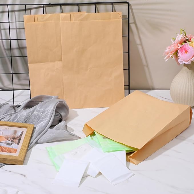 200 Pcs Waxed Paper Feminine Hygiene Liner Bags, Sanitary Napkin Disposal Waste Receptacle for Commercial Business Restroom Bathroom Personal Dispensers, 11x7.1x2.4 Inches Brown