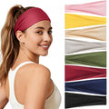 Headbands for Women, 8 Pack Non-Slip Moisture Wicking Sports Wide Head Bands, Stretchy Elastic Fabric, Multiple Colors Securing Hair for Fashion, Sports, Yoga, Running, Daily Life