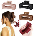 4 PCS Silicone Flexible Hair Claw Clips for Women, Cloud Soft Clips, Hair Claw Clips for Hat, Jumbo Claws clips for Thick Hair, Unsnappable Non-slip Rectangle Hair Clips