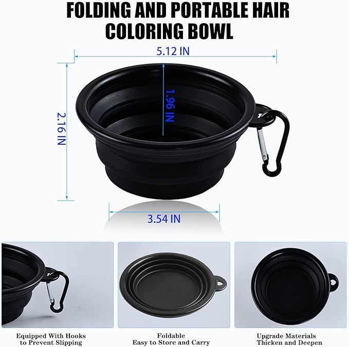 43 Pieces Pro Salon Hair Coloring Kit,Hair Dye Brush and Bowl Set,Highlighting Frosting Cap with Plastic Hooks,Dyeing Shawl,Ear Cover,Gloves,Clip for Dyeing Hair Hairdressing Tools