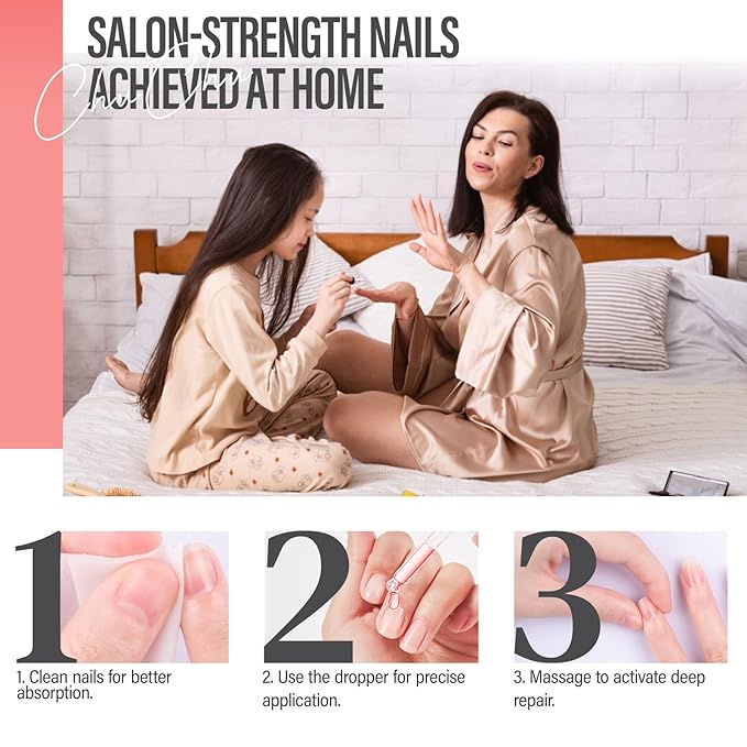 CHUCHU Nail Growth and Strengthener Oil for Cuticle - Rose Scent Cuticle Oil Repair Moisturizing Treatment - Natural Jojoba Vitamin B & E Nail Oil for Dry Cracked Nails