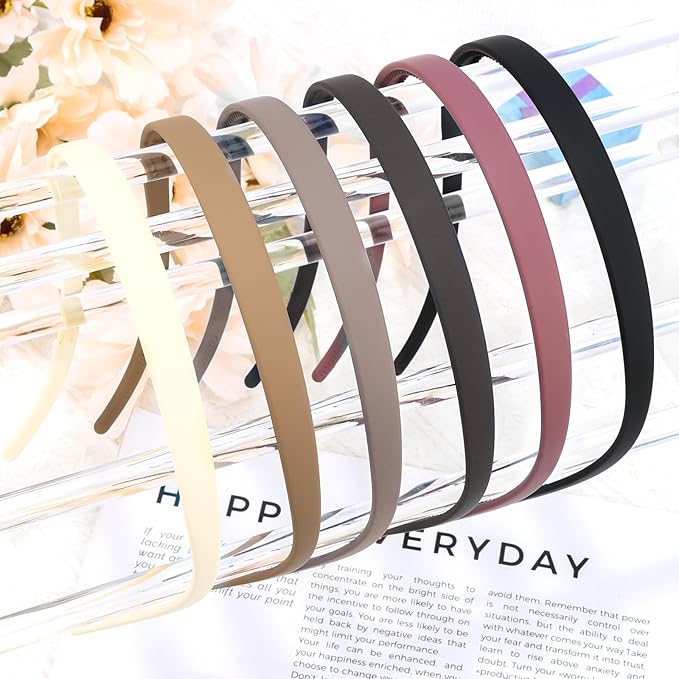 Sunglasses Headband for Women No Pressure Matte Non Slip Head Bands for Women’s Hair with Teeth, Comfortable Sun Glasses Headband 6PCS Thin Plastic Hairbands