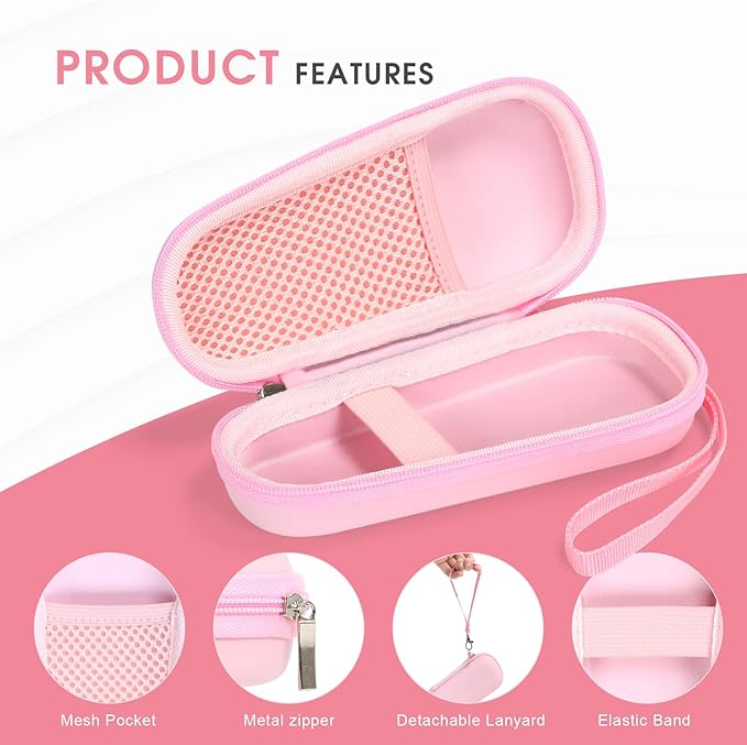 Case Compatible with NågraCoola CLIE Sonic Facial Cleansing Brush, Waterproof Case Storage Carrying Holder Fits for Silicone Face Scrubber and Charging Cable (Box Only), Pink