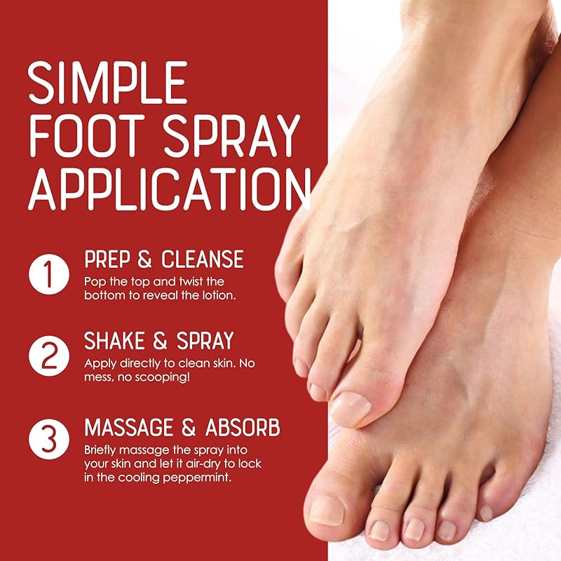 Rinse Bath & Body Peppermint Foot Spray - 4oz Handmade All Natural Cooling Foot Spray with Tea Tree Oil and Essential Oils, Vegan, Non-GMO, Gluten Free, Deodorizing Peppermint