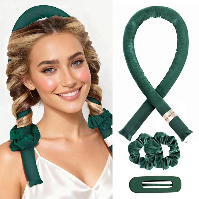 YANIBEST Heatless Hair Curler to Sleep in, Overnight curls headband, No Heat Hair Curler Set with Hair Clip Scrunchies for Styling