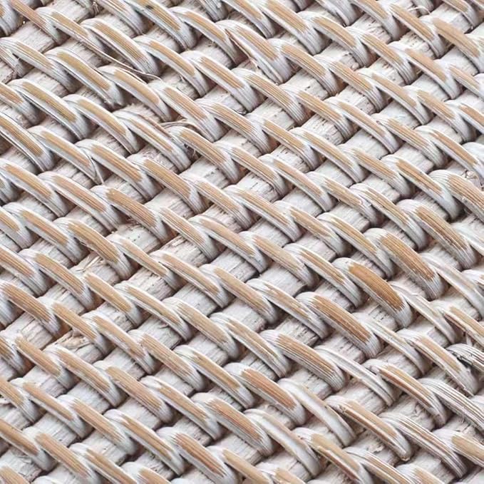 2 Pack Rattan Tissue Box Cover Square, Hand Woven Wicker Tissue Holder, 5.5 x 5.5 X 5.7 inch, Whitewash