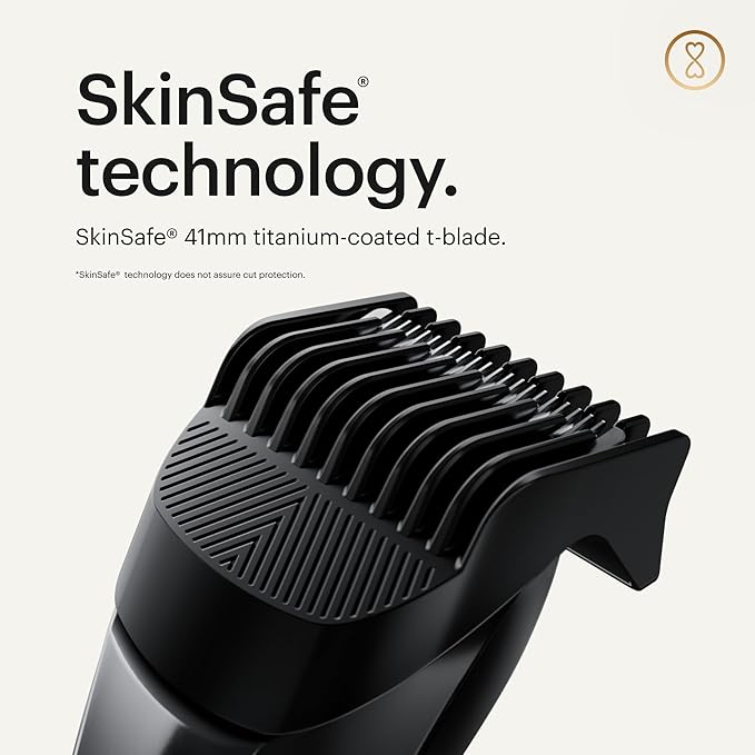 MANSCAPED® The Beard Hedger® Men's Premium Beard Trimmer, 20 Length Adjustable Blade Wheel, Stainless Steel T-Blade for Precision Facial Hair Trimming, Cordless Waterproof Wet/Dry Clipper