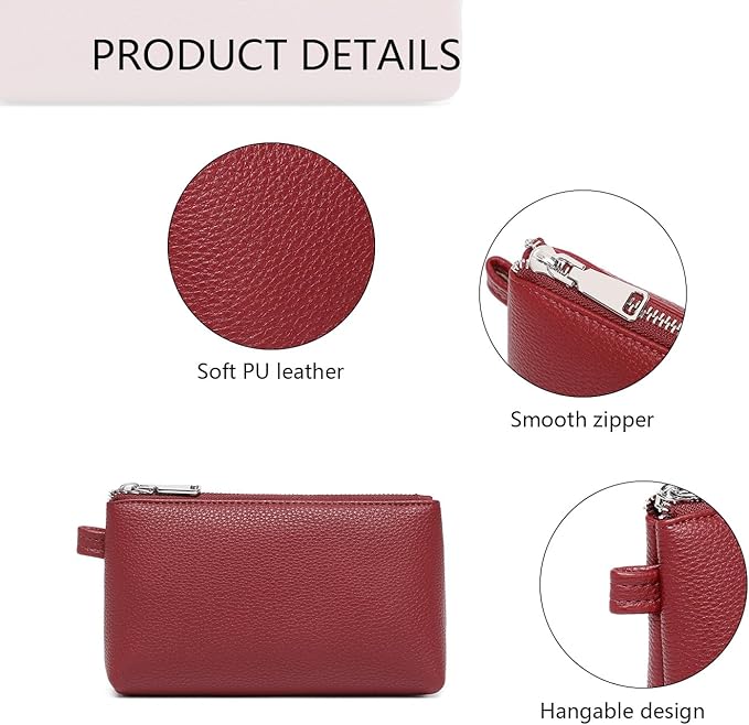 PU Leather Makeup Simple and Convenient Handbag Small Exquisite Storage Bag (Pu/Encore Red)