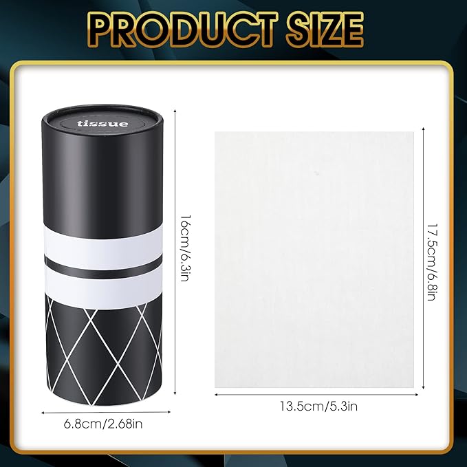 Outus 12 Pcs Geometric Car Tissues Cylinder Holder with 3 Ply Facial Tissue Bulk Black White Round Tissue Holder Travel Tissues Boxes Container for Car Cup Wedding Birthday Party