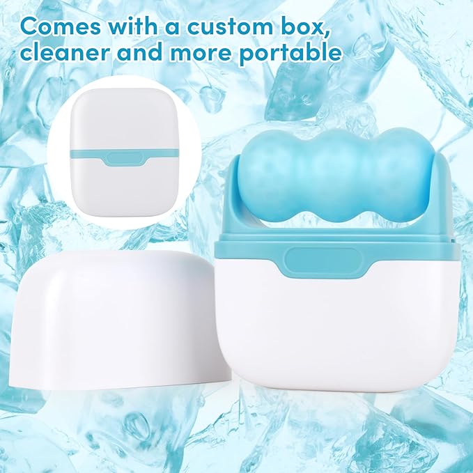 Ice Roller for Face,Eyes,Women Gifts Idea,Therapeutic Cooling to Tighten Brighten Complexion and Reduce Wrinkles,Massager Under Eye Puffiness,Migraine and Pain Relidf