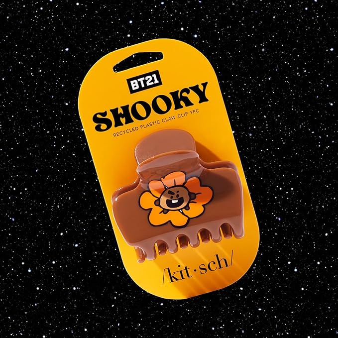 Kitsch BT21 Recycled Plastic Puffy Medium Hair Clips for Women, Medium Claw Clip for Thin & Thick Hair | Ideal Gifts for Women - SHOOKY, 1pc