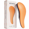 Crave Naturals Glide Thru Hair Brush - Detangler Brush for Curly, Straight, Wet or Dry Hair - Gentle Detangling Brusheses for Adults, Kids, Toddlers - Hair Accessories for Women, 7.5"x3" - Coral