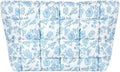 Puffy Quilted Makeup Bag, Cosmetic Bag, Travel Toiletry Organizer Pouch, Clutch for Women (Blue Floral)