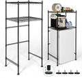 KELIXU Mini Fridge Shelf 2-Tier Metal Mini Fridge Stand with Storage, Adjustable Height Microwave Stand Multifunctional Rack for Dorm, Kitchens, Offices, Easy to Install, 52” H x 24” W x 18” D, Black