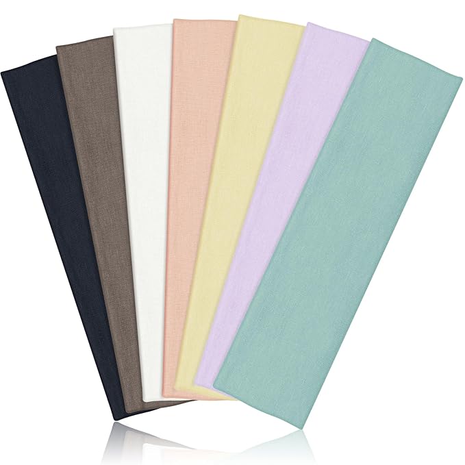 Headbands for Women, Stretchy Non Slip Soft Cotton Cloth Hair Bands for Sports, Workout, Yoga and Running, 7pcs
