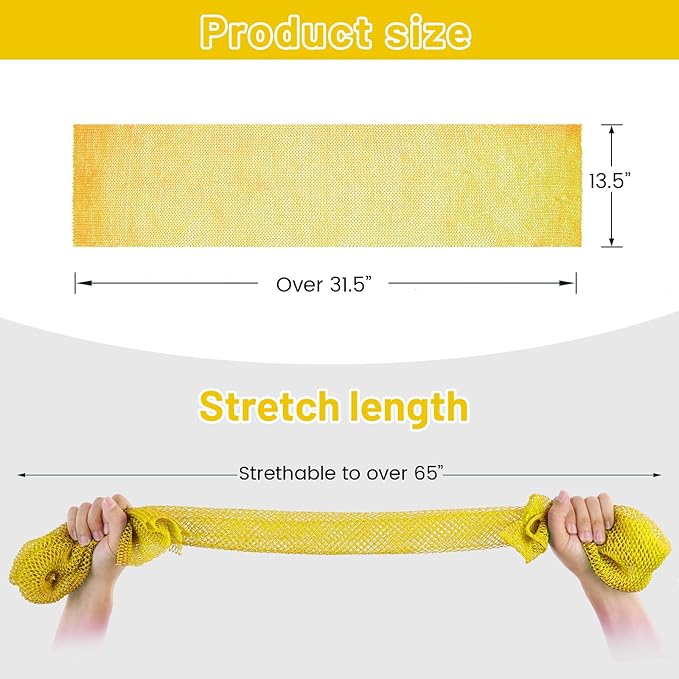 African Net Sponge, Authentic Exfoliating Body Scrubber for Bath and Shower, Multiple Textures with Gentle Deep Exfoliating and Rich Lather for All Skins (Yellow)