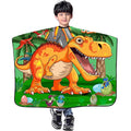 DOKKIA Barber Hair Cutting Cape Kids Children Toddler Boys Girls Hairdressing Salon Styling Cloth Apron Cover Gown with Neck Duster Brush Dinosaur Eggs Wild Roar