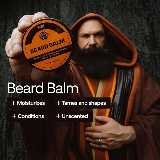 Premium Beard Care Kit for Men – 4-in-1 Grooming Set with Beard Oil, Balm, Cleansing Spray & Comb – Mustache & Beard Grooming Gifts for Men