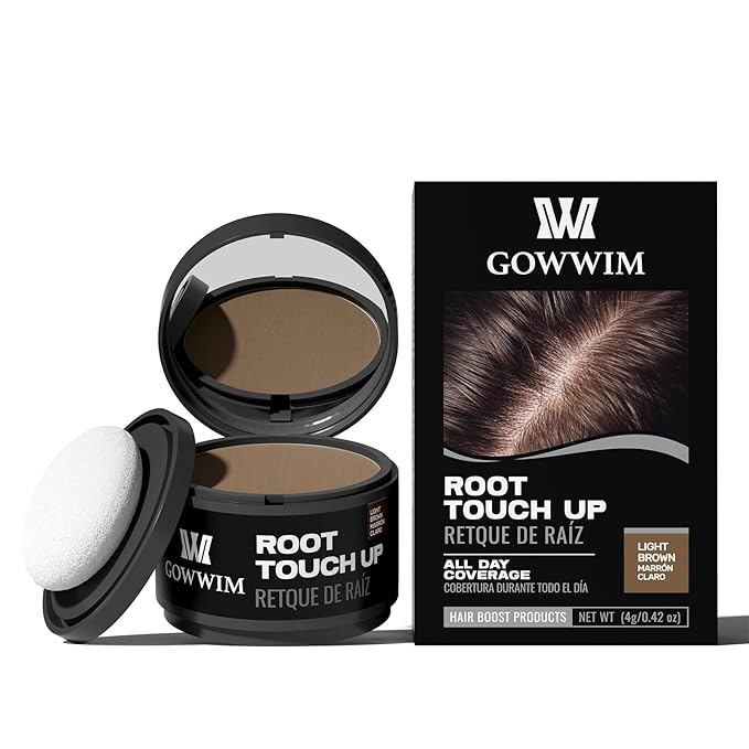 Hairline Powder (Light Brown) Hair Root Dye, Instantly Color Shadow for Thin and Gray Hair Roots - 4g