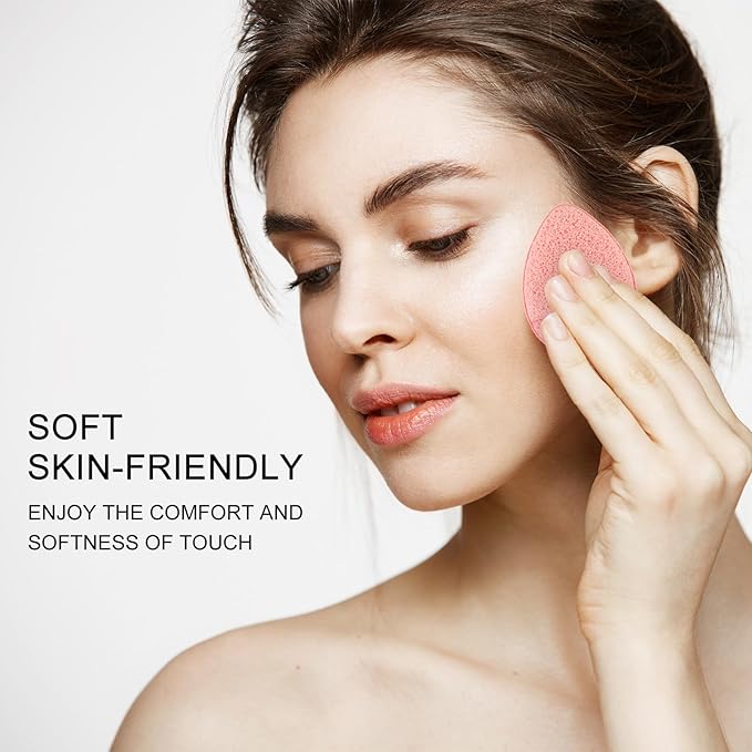 6pcs Face Sponges for Cleansing, Reusable Puff Facial Sponges for Face Wash Face Scrubber Exfoliating Pads Sponge with Finger Cot Suitable for Makeup Remover Washing Face All Skin Types