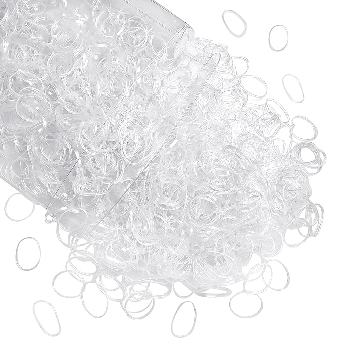 Clear Elastics Hair Bands 1500pcs Mini Rubber Hairband Soften 18mm Ponytail Holders Hairiness Ties No Damaged Accessories for Women Braids