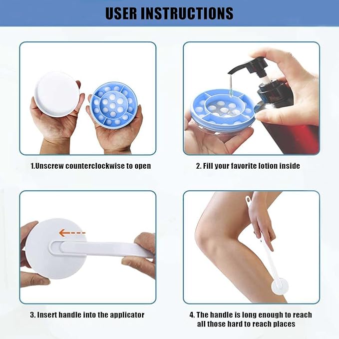 Body Scrubber for Shower, Body Bath Massage,17 in Lengthen Long Handle Body Brush, Massage Can Produce Rich Foam, Long Handle Back Scrubber for Women&Men