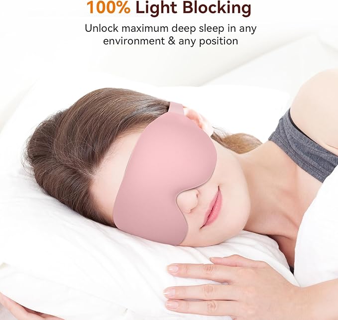 Sleep Mask, EVA BELLE Eye Mask for Men Women, Zero Pressure 3D Sleeping Mask, Cool Super Smooth Light Blocking Soft Eye Shade Cover Memory Foam, Lightweight for Home Travel Use
