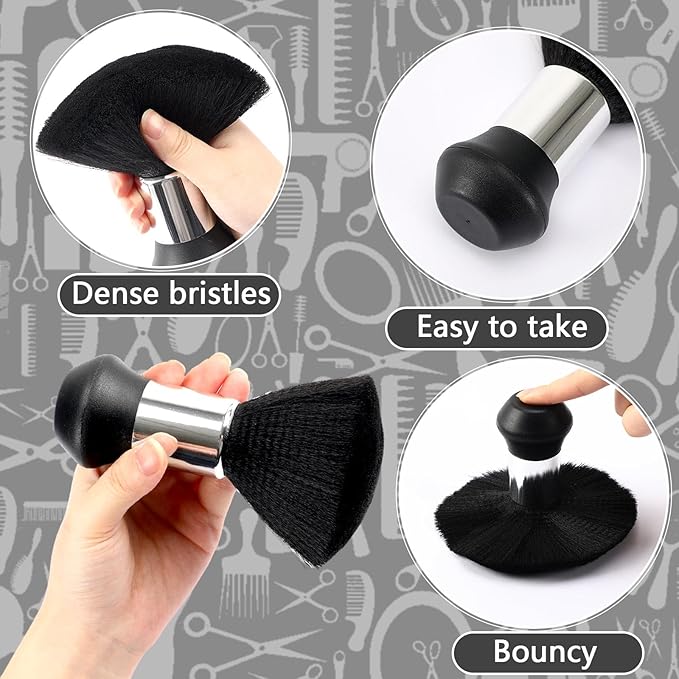 FEBSNOW Hair Cutting Cape Kit,Professional Barber Cape with Neck Duster Brush for Adults Waterproof Hairdressing Salon Cape with Adjustable Closure Snap Salon Barber Supplies