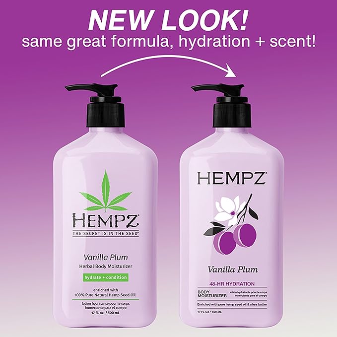 Hempz Limited Edition Vanilla Plum Hydrating Body & Hand Lotion 17 oz