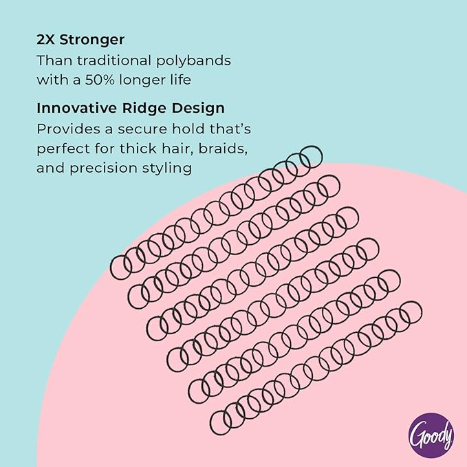 Goody Ouchless Womens Polyband Elastic Hair Tie, 150 Count, Black, Fine Hair Accessories, Style with Ease and Keep Your Hair Secured, Perfect for Fun and Unique Hairstyles, Pain-Free