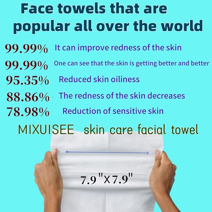 MIXUISEE◆thick and soft Face Towels.Disposable face towel.100% Cotton facial cloths.Super thick 150%. Suitable for makeup removal and cleansing.and applicable to sensitive skin(Extra thick 420 pieces)