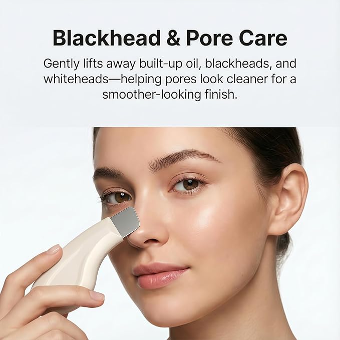 Blackhead Remover Tool, Stainless Steel Face Scraper for Deep Cleansing, Skin Scrubber Face Spatula with Silicone Cover, Nose Blackhead Remover, Skin Care Tool for Men and Women (Beige)