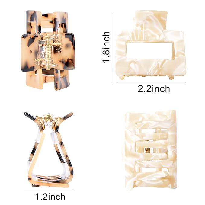 Tortoise Shell Ponytail Cuffs Elastic Hair Band Hair Tie Leopard French Design Hair Band Headwear for Women Girls,Pack of 3