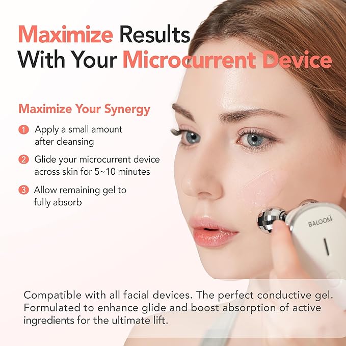 BALOOM Collagen Booster Gel Serum for Korean Skin Care & Microcurrent Face Massagers, Filled With Collagen Capsules, Hydrating & Nourishing & Revitalizing Facial Gel for Skin Care 3.38 Fl Oz