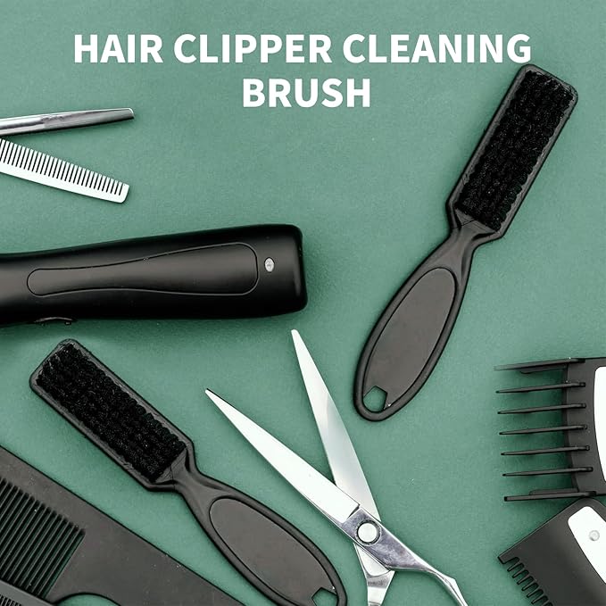 8 Pcs Barber Clipper Brush Blade Trimmer Cleaning Brush Set Duster Manicure Nylon Brush Hair Styling Tool (Black)