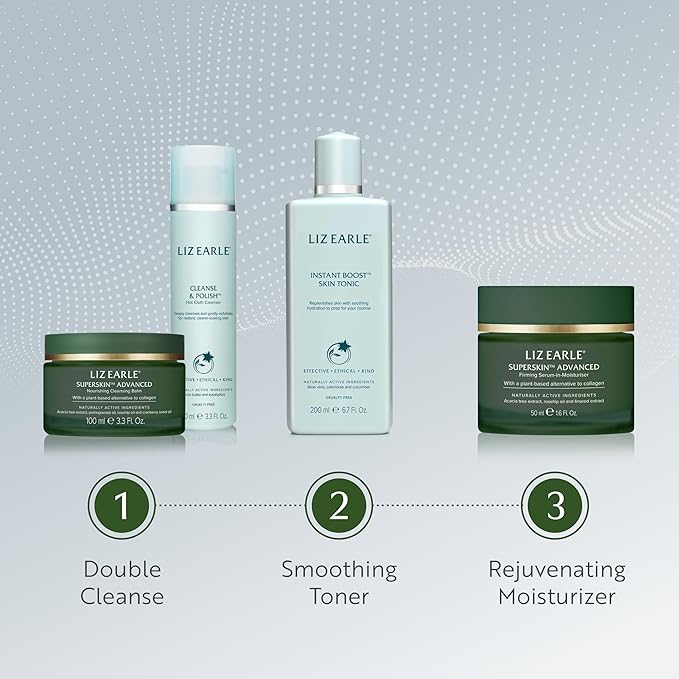 Liz Earle Superskin Advanced Nourishing Cleansing Balm & Cloth - Makeup Remover Balm & Facial Cleanser Enriched with Pomegranate Extract to Firm and Even Skin Tone (100ml)