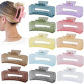 4.1 Inch Large Jumbo Jaw Square Clips for Thick Hair - 12 Pcs Bulk Hair Accessories for Women and Girls - Ice Cream