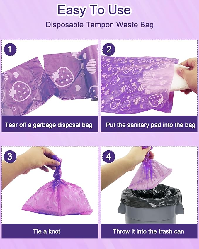 150 Pcs Sanitary Napkin Disposal Bags, ArtCute Mini Disposable Sanitary Bag Personal Care Tampons Disposal Trash Bag for Sanitary Women Privacy Handling Disposable Diaper Bags