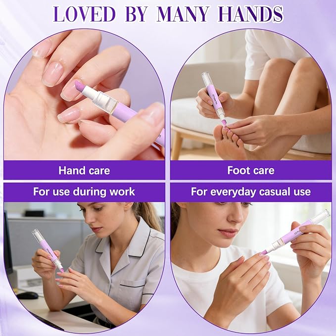 Ceramic Cuticle Pusher & Oil Pen, 2-in-1 Cuticle Oil Pusher Pen, Gentle Cuticle Remover Nail Care Tool for Dry & Damaged Nails, Hangnails, Moisturize Strengthen Brighten