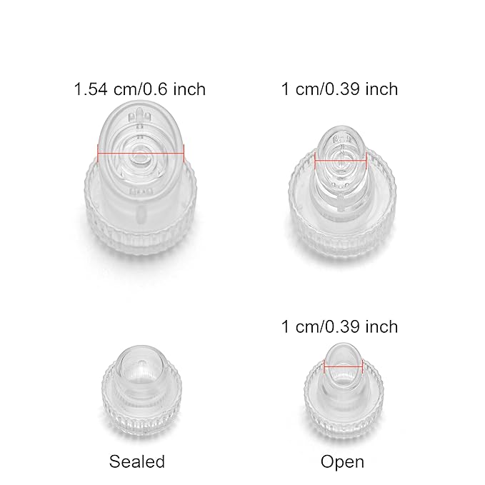 Elitzia Plastic Dermabrasion Microderma Heads Facial Aqua Peel Tips Water Peeling Caps Facial Care Skin Cleaning Tool Spare Parts for ETSPA18 Beauty Machine 14pcs Per Set (Transparent）