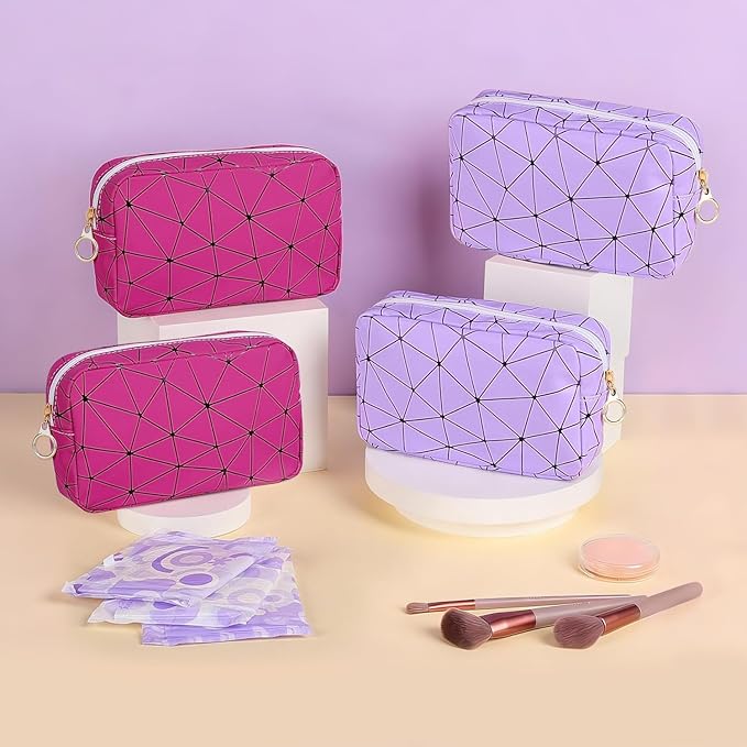 Tampon Holder for Purse, Leather Period Bag Sanitary Napkin Storage Bag for Girls Womens, Portable Feminine Emergency Pad Period Pouch(Purple)