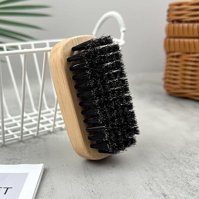Premium Wooden Men’s Beard Brush – Mustache & Beard Styling Tool with Natural Boar Bristles