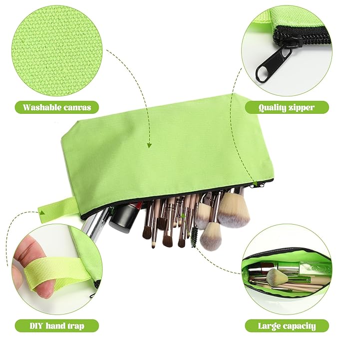 Saintrygo 30 Pcs Canvas Makeup Bags Bulk for Women Cosmetic Bags Small Travel Canvas Zipper Pouch Blank DIY Multipurpose Toiletry Hygiene Pouch for Women Purse Pencil Case(Novel,7.5 x 5 x 1.8 Inch)