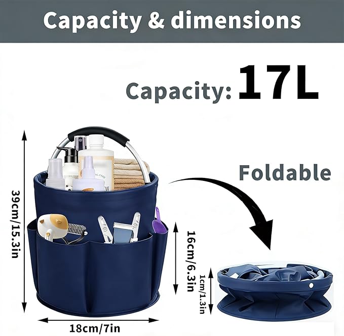 Felt Pet Dog Grooming Bag, Small Pet Grooming Tote Bag, 6-pocket Dog Grooming Supplies Organiser, Travel Outdoor Hold for Clippers Nail Grinder, Cleaning Brush, Trimmer, Nozzle, Blue