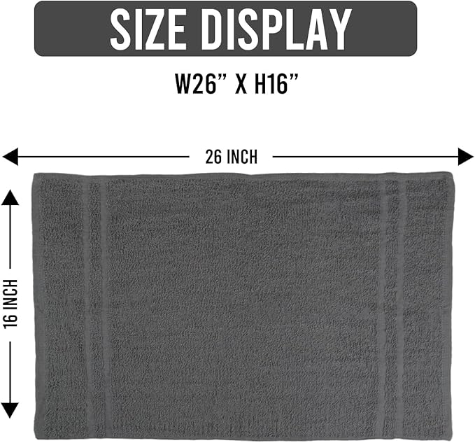 24 Pack Dark Grey Hand Towel 100% Cotton Spa Towel – 16x27 inches Highly Absorbable Facial Towels Gym, Hair Towel and Face Towel Bulk Small Towels (Not Bleach Proof)