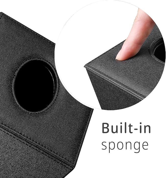 Leather Tissue Box Cover Square,Decorative Cube Tissue Box Holder with Magnetic Bottom,Facial Paper Organizer Table Napkin Case Dispenser for Bathroom NightStand Coffee Car Home Office,Black